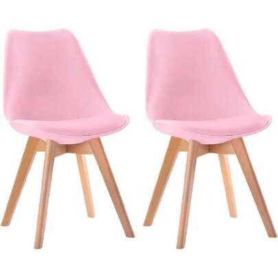 - Set 2 Sillas Eames Tulip | Moderna | Asiento Acolchado | Diseño Minimalista | Elegante | Interior y Exterior (Rosa),40796911