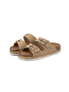 Sandales à enfiler en liège pour femmes, casual, extérieur, plage - Nude - Voir 4