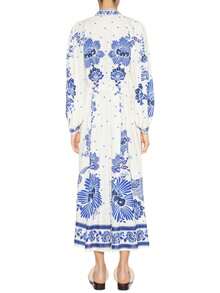 Romantic Floral Maxi Dress:Light Purple Dress With Colorful Floral Prints. Deep - V Neckline And Tiered Skirt, Creating A Dreamy, Fashionable Look For Vacations. - 彩色 - 查看 2