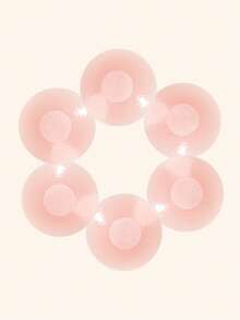 2/6/10pcs Reusable Lift Up Backless Bra Petals, Seamless Invisible Self-Adhesive Nipple Covers, Non-Slip Discreet, Suitable For Various Occasions - Baby Pink - View 15