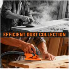 DOVAMAN Detail Sander, 1.1Amp Electric Sander W/Micro-Filter Dust Box, Aluminum Fan Blade, Copper Motor, Max No-Load Speed 12,000 RPM, 12PCS(80P/180P) Sanderpapers For Wood, Plastic, Metal - US A Type Plug(110-127V) - View 5
