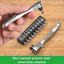 Mini Ratchet Screwdriver Set - 2-Way Reversible Quick Switch With 10 Bits, Ideal For Tight Space Repair & Home DIY Fix - Multicolor - View 5