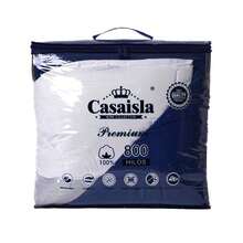 Casaisla Home Collection Set 15 Piezas Coordinado de Habitación Incluye Edredón Reversible, 2 Sábanas, 2 Fundas de Almohada, 2 Forros de Cojines, 4 Cortinas, 1 Alfombrilla Larga y 1 Juego de Baño - Tamaño Matrimonial y King Size - Azul Turquesa - Ver 9