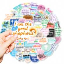 56pcs Bible Verse Stickers - Interactive Questions And Scripture Journal Set, Christian Inspirational Stickers For Planners And Water Bottles - Multicolor - View 4