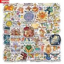 56pcs Western Mythology Inspirational Quotes Minimalist Positive Energy Sticker Set, Suitable For Scrapbooking, Diaries, Notebooks, Laptops, Water Bottles, Cars, Faith-Based Designs With Uplifting Messages, Great Gift - Multicolor - View 13
