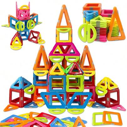 36/62/88PCS Steel Color Magnetic Blocks Mini Set, Magnetic Building Toy For Toddlers Ages 3+, Compact & Easy-Storage STEM Play Item, Daily Companion Toy