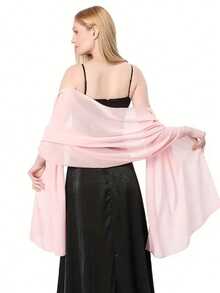 Chiffon Shawls Scarves Wraps Bridal Wedding Party Evening Dress And Special Occasion Dresses - Hồng - Xem 2