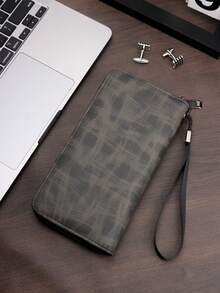 HOVI'S New Minimalist RFID Blocking Zipper Long Wallet, Large Capacity Multi-Function Phone Wallet - Black - View 4