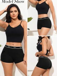 5 Packs Multicolor Cotton Women Shorts Comfortable Minimalist Ribbon Low Rise Boxers For Daily Wear Ideal For Sports And Relaxing - 彩色 - 查看 2