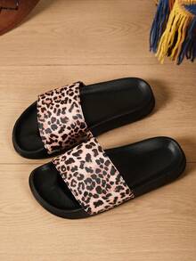 New Leopard Print Slippers For Women, Lightweight, Personalized, Fashion Versatile, Comfortable, Soft, Breathable, Non-Slip House Slippers With Shock Absorption - Brown - View 12