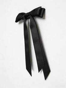 百搭纯色休闲优雅蝴蝶结发圈 - 黑色 - 查看 3