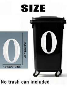 1pc Self-Adhesive White Number Sticker - 5.7 Inch (14.5cm) High Visibility Reflective Commercial Grade Trash Can Label, With Durable No-Residue Edges, Suitable For Wheeled Trash Cans, Large Garbage Bins, Car Trash Cans, Garage Organization, Great For Night Use And Strong Marking - Multicolor - View 6