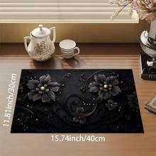 1pc 3D Flower Pattern Absorbent Drying Mat, Kitchen Decor Coffee Machine Mat, Handmade Coffee Pot Draining Pad, Kitchen Floor Mat, Dining Table Mat, Kitchen Counter Dish Drying Mat, Breakfast Mat, Anti-Slip Heat Resistant Draining Mat, Diatomite Draining Mat, Hides Stains, Super Absorbent Kitchen Mat, Easy To Clean Dish Rack Mat, Suitable For Kitchen, Dining Table, Cafe, Bar, Holidays, Parties, Home Decor, Holiday Gifts - Multicolor - View 21