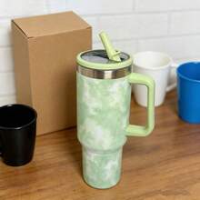 Large 1200ml Capacity, Ideal For Those Who Drink A Lot Of Water. Stainless Steel Material, Keeps The Temperature For Longer. With Straw And Lid, Practical For Drinking Without Spilling. Side Handle, Easy To Carry. Gradient Design In Pastel Colors, Modern And Stylish. Perfect For Work, Gym, Travel And Car. - 青檸色 - 查看 2