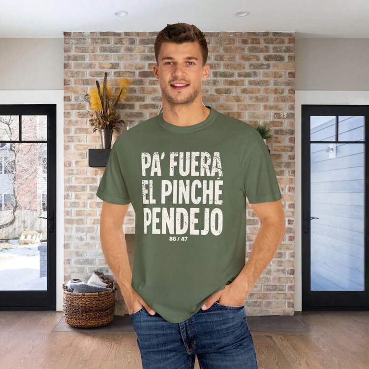 Pinche Pendejo Camisa Anti  Camiseta Protesta Anti-Maga T-Shirt  Polo En Español Playera para Activista Justicia Social - Blanco y negro(no personalizable) - Añade 10