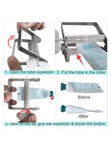 1pc Aluminum Toothpaste Squeezer, Prevent Toothpaste Waste, Essential For Back To School, Travel & Vacation, Women's Hair Accessory, Hairstylist Tool, Hair Dryer, Hair, Hairstyling Tool, Hair Care Product, Hair Accessory, Hair Care, Curling Brush - Black - View 9