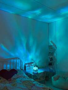 1 pieza Lámpara de onda giratoria de 16 colores, lámpara de mesita de noche para dormitorio, decoración de pared para sala de estar, iluminación ambiental para restaurante/bar, luz nocturna RGB con control remoto para dormitorio, diseño de patrón de onda giratoria, adecuado para habitación de niños, dormitorio, pasillo, regalo de cumpleaños para amigos/familia/niñas, iluminación dinámica, proyección giratoria, iluminación ambiental, decoración de habitación, lámpara - Lámpara de proyección cilíndrica - Ver 3