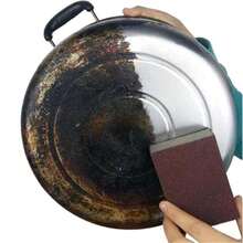 1/5/10/20pcs Set, Scouring Pad, Steel Wire Brush, Pot Cleaning Descaling Sponge, Pot Brush, Rust Removing Sponge, Dishwashing Sponge Block, Anti-Fouling Scouring Pad, Cleaning Cloth, Heavy Duty Decontamination, Rust Removing Pot Brush Kitchen Cleaning Cloth Abrasive Sponge - Brown - View 2