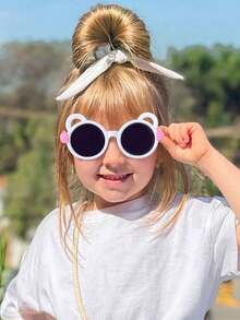 1/2/3/6Pcs Boy Girl Cute Bear Frame Bowknot Kids Children Fashion Glasses Eyewear,Card Only Show,Don't Shipping - Multicolor - View 4