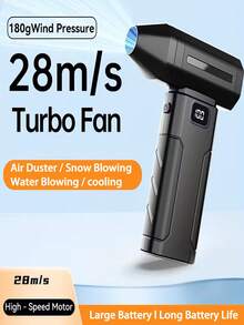 108,000RPM High-Power Cordless Air Duster, Personal Cooling Fan, With 2600mAh Rechargeable Battery, 6-Speed Adjustable, Suitable For Keyboard, Computer, Car And Home Cleaning