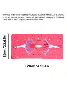 1pc Cartoon Print Kids Hooded Bath Towel, Quick Dry Beach Poncho, Unisex For Babies & Toddlers - Ballet Girl - View 2