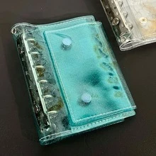 学生に最適な、ページを取り外し可能な透明A7三つ折りノート。シンプルな日記帳として最適です。 - ベビーブルー - チェックする 1
