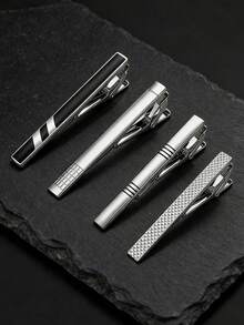 1/4 piezas Juego de Clip y Barra de Corbata para Hombres, Adecuado para Corbatas Regulares, Bodas, Negocios, Pasador de Corbata Adecuado para Regalos de Maestros, Regalos de Amigos, Regalos para Padres, Regalos para Hombres - Multicolor - Ver 1