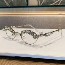 Fashionable, Simple, And Elegant Oval Small-Frame  For Street Photography And Sun Protection - 銀色 - 查看 13