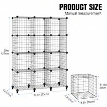 Royalswill 6-12 Piece Modular Metal Cube Storage Rack, Versatile DIY Wire Shelving Unit, Suitable For Use As A Partition, Wardrobe, Bookcase Or Shelving Unit In Living Rooms, Bedrooms And Offices - Negro - Ver 1