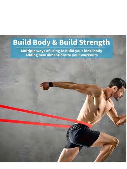 2条/3条/4条/5条/6条/7条装阻力带，释放您的健身潜能：力量训练、健身、锻炼、拉伸、家庭健身房等等！【颜色随机】