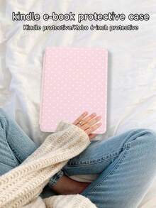 1pc Polka Dot Design Kindle Protective Case, Suitable For Kindle 2024, Kobo, Kindle NK 11/Kindle Kids Edition/Kindle Paperwhite 5, E-Book Reader Protective Cover With Auto Wake/Sleep Function, Slim And Convenient, Perfectly Fit To Protect Your Reading Device, Romantic Valentine's Day Gift - Multicolor - View 1