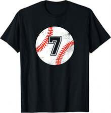 Baseball Player #7 Baseball Mom Dad Jersey Number 7 Vintage T-Shirt - màu đen - Xem 1