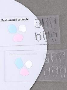 Acrylic Nail Art Training Practice Palette Reusable ,Transparent Thickened Manicure Flower Line Color Drawing Exercise Board Tool, Nail Practice Plate Mancure Training Practice Board - Multicolor - View 7