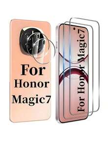 2+2pcs High Definition Tempered Glass Screen Protector And Camera Lens Protector For Honor Magic 7 Pro 5G/ Magic 7 Lite /Magic 7, Curved Full Coverage, Bubble-Free, Clear, Specially Designed For Honor Magic Series Screen Protection Essentials, Applicable To Daily Shield, Office, Home Daily Shield Office Home Phone Screen Protector Phone Accessories Waterproof Shockproof Anti-Fall Scratch Resistant - Clear - View 5