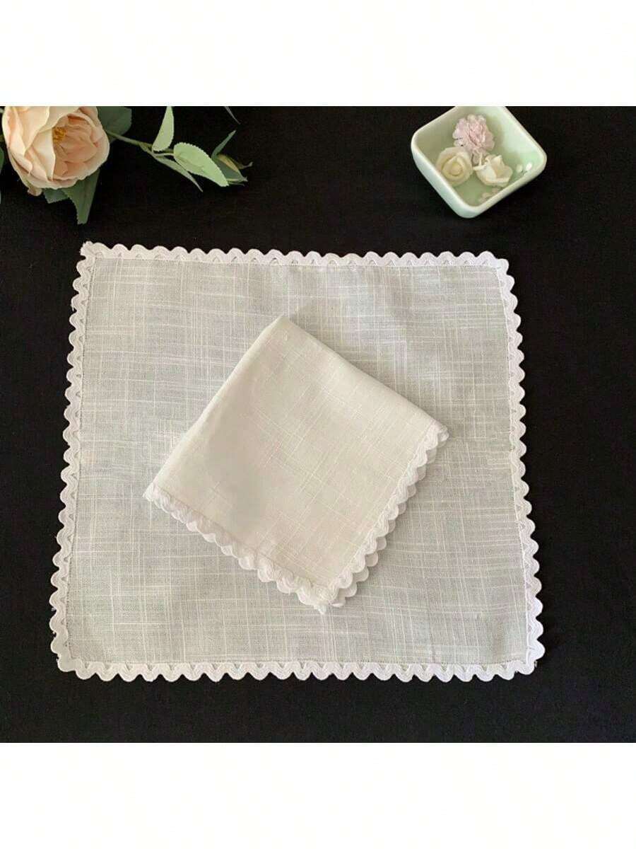 1/2/6/10 قطعة مناديل من ألياف الخيزران مع تطريز دانتيل متموج، مناسبة لتزيين طاولات الزفاف والحفلات والأعياد والأعياد الميلاد - متعدد الألوان - مشاهدة 1