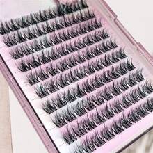 LIMEIKAI 100 Stück klebstofffreie falsche 5D Baby Locken Wimpern aus Kunstmink, natürliches, unordentliches, schluffiges, realistisches Haar - C - Übersicht 8