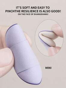 3pcs/6pcs/10pcs Mini Thumb Powder Puff Water Drop Wet And Dry Dual-Use Bb Cream Concealer Foundation Makeup Air Cushion Little Thumb Powder Puff - Multicolor - View 4