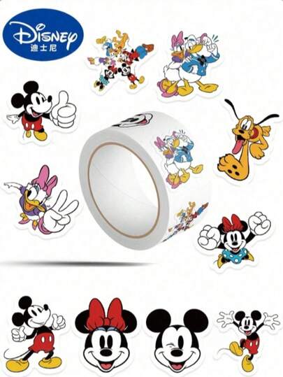 500 pezzi/rotolo Adesivi impermeabili a forma di Stitch dei cartoni animati per decorare quaderni, laptop, custodie per telefono