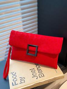 New Luxury Minimalist Clutch Bag - Red - View 8