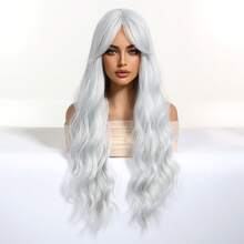 [Elegant White Curly Wig] 100% Density Elegant White Long Curly Wig For Women - Rose Net Cap, Versatile Fashion - White - View 4