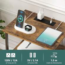 buros para recamaraGILLAS Mesa de Noce con Estacion de Carga Buro para Recamara de 3 Nive Buro con 3 Caones Tela Mesita de Noce Inteligente Mesa iliar R Mueble para Recamara Sala Dormito y Snburos para recamara - Con 1 Caín - Ver 5