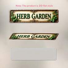 2D Flat - 1pc 2D Flat Herb Garden Metal Sign |   Large Vintage Green Herb Plant Wall Decor With Herb Names - Durable Plaque Herb Enthusiasts, Suitable Country Farmhouse, Cafe, Bar, Home Decor - 16x4/40x10cm - 混合色 - 查看 4