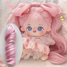 20cm Cotton Doll Wig, High Temperature Fiber Single Ponytail, Hair Clip Curly Ponytail (Hair Only) - Multicolor - View 10