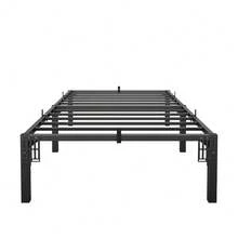 Marco de cama de metal de 14 pulgadas, tamaño individual con espacio de almacenamiento, base de colchón resistente y robusta, fácil de montar, no necesita somier. - Negro - Ver 2