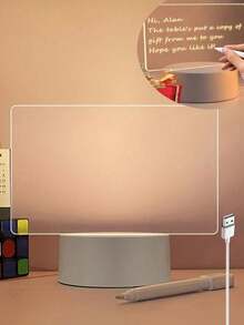 1 st USB-driven fyrkantig anslagstavla med 3D-nattlampa, akryl LED-belyst skrivtavla, fyrkantig LED-skrivbordslampa - 3D-nattlampa för anslagstavla - Visa 5