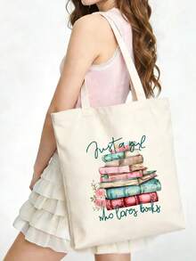 5/2/1pcs Floral & Book Reading Themed Canvas Zipper Storage Bags Gift Packaging Set, Creative "You're Awesome" Motivational Small Gift Bags, Suitable For Back To School, Graduation, Travel, Birthday, Anniversary, Teacher's Day, Appreciation Gifts - Beige - View 48