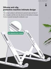 Soporte para mini portátil, soporte plegable para escritorio y tableta, elevador portátil y ajustable - Multicolor - Ver 4