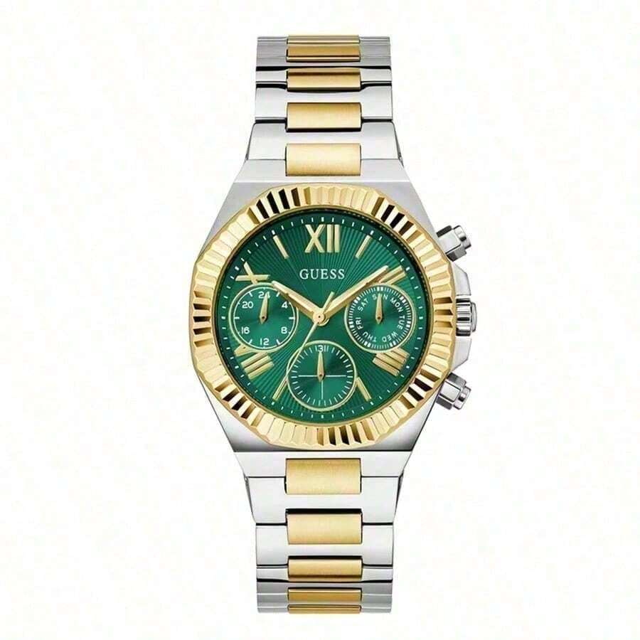 GUESS Women's Luxury Watch - Green Multifunction Dial, Two-Tone Stainless Steel Strap, Quartz Movement GW0769L4 - Green - View 1