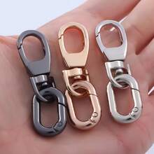 2pcs Swivel Clasps, Metal Lobster Clasp With Keyring, Suitable For Keychain And DIY Crafts - Gold - View 4