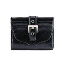 韩版ins风铆钉裂纹皮革钱包，高端多卡位卡包，简约短款女士零钱包，个性化定制 - 彩色 - 查看 14